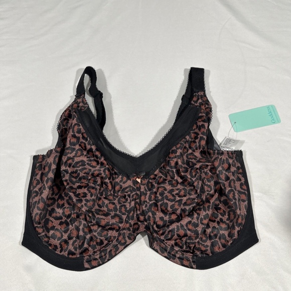 NWT $54 Goddess [ 36K US ] Kayla Full Figure Underwire Bra in Dark‎ Leopard - Picture 3 of 12